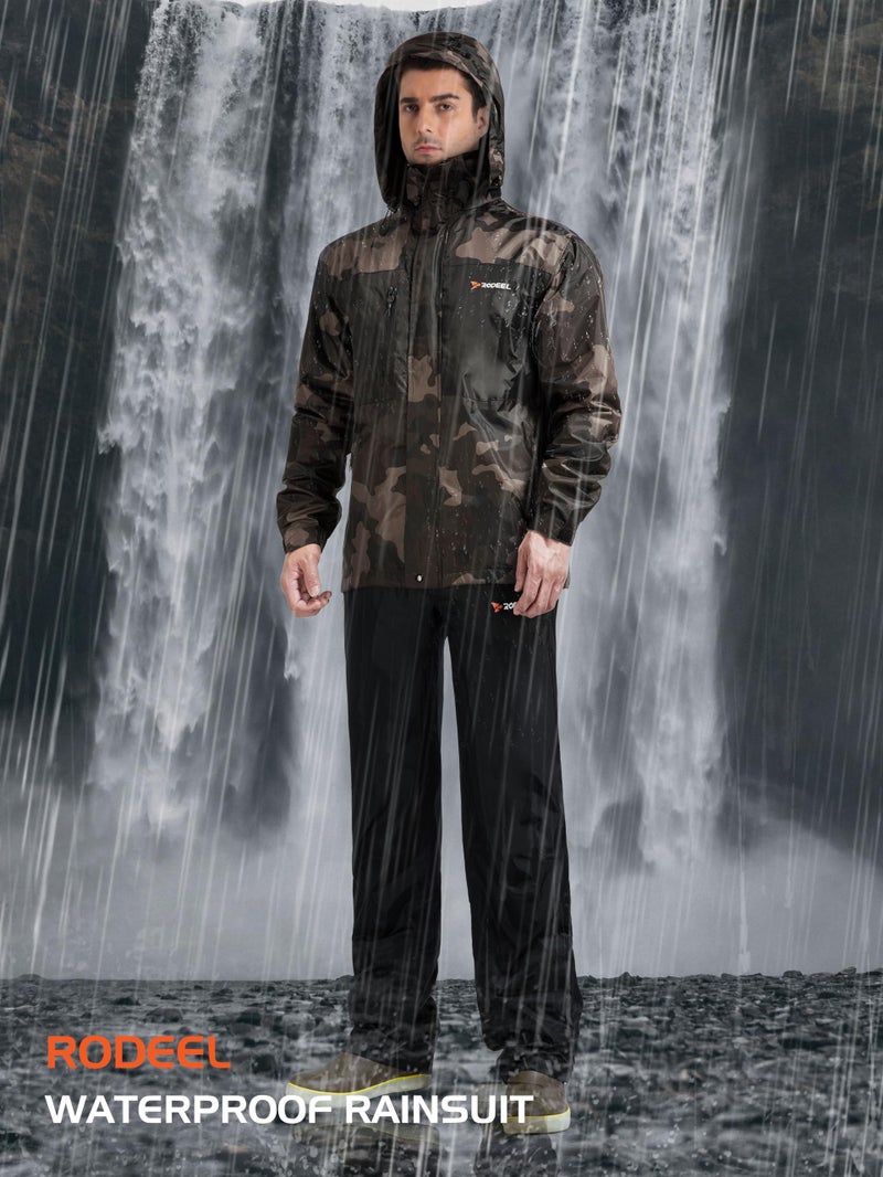 Rodeel Waterproof Fishing Rain Suit for Men (Rain gear Jacket & Trouser Suit) - Image 2